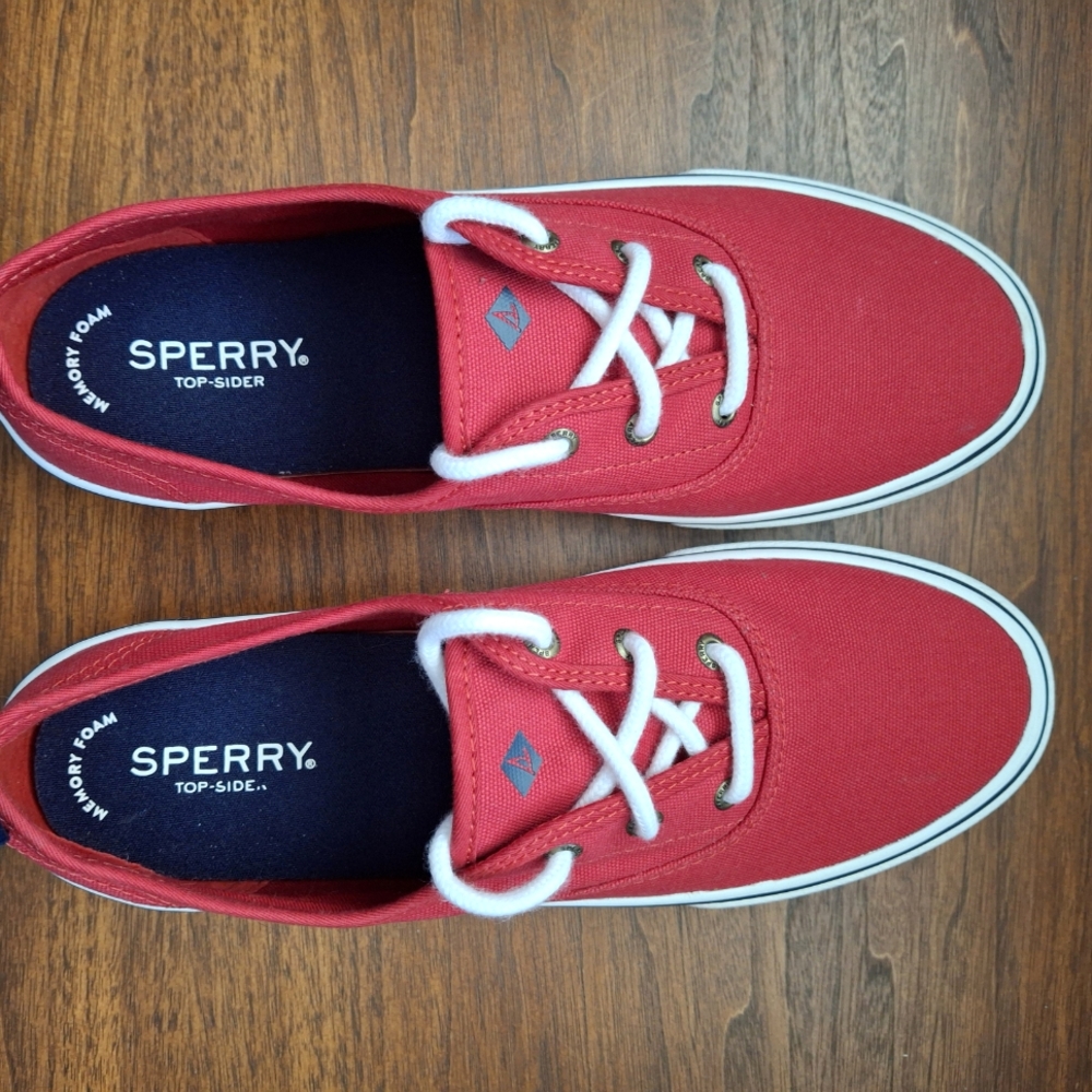 NEW Sperry Red Classic Canvas Sneakers